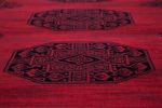 Bijan Border Red and Black Viscose Area Rug 8x10