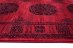 Bijan Border Red and Black Viscose Area Rug 8x10