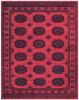 Bijan Border Red and Black Viscose Area Rug 8x10